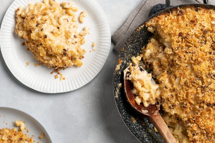 Macaroni Chilli Oil Cheese with Anchovy Breadcrumbs By Amy Poon
