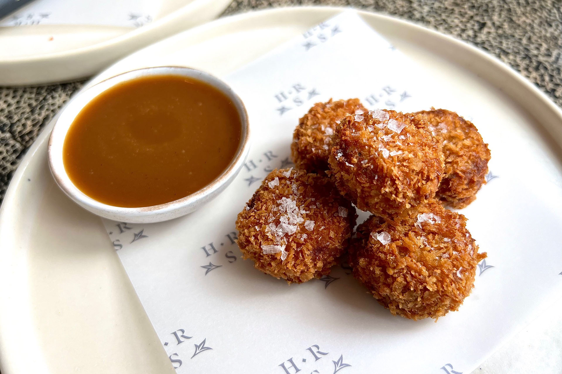 Glamorgan Pork Croquette, Toffee Apple Sauce