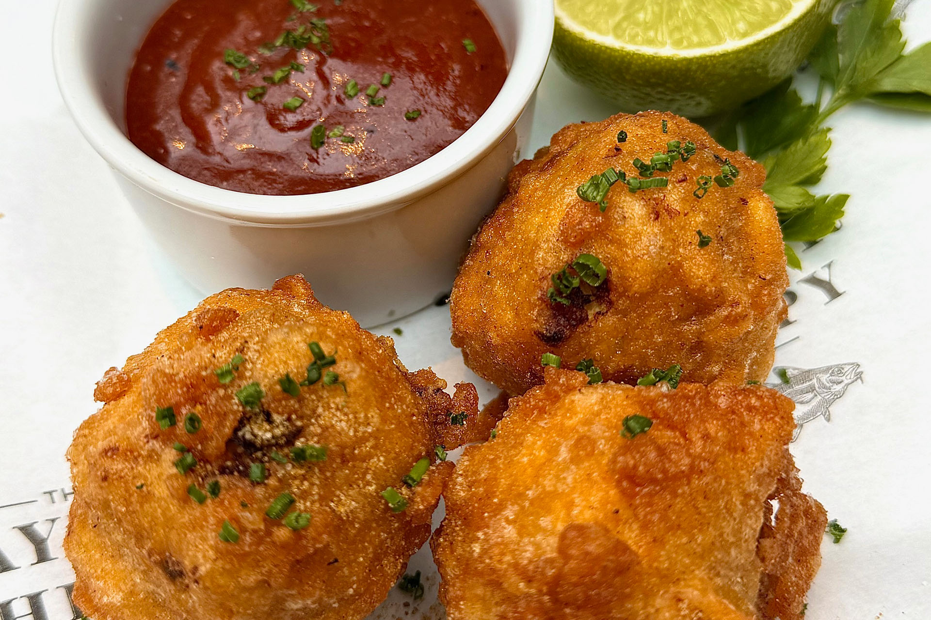 Coronation Chicken Fritters